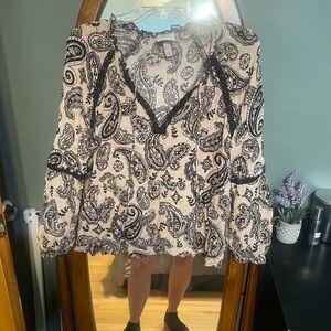 Black and Tan Paisley Blouse